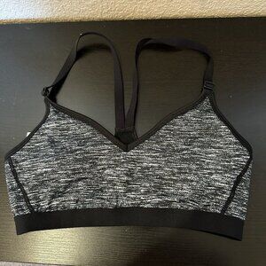 Victoria’s Secret VSX Sport Bra Black White Medium Space Dye Heather‎